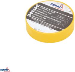 BEMKO PVC szigetelőszalag 15 mm x 10 m, sárga BM-E30-PVC1510YE (BM-E30-PVC1510YE)