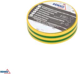 BEMKO szigetelőszalag sárga-zöld 15 mm x 10 m BM-E30-PVC1510YG (BM-E30-PVC1510YG)