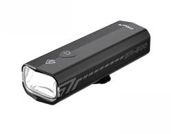 CYCLAMI BR500 USB-ről tölthető első lámpa, alu házas, gumipántos, 500 lumen, fekete