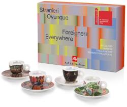 illy Foreigners Everywhere cești cappuccino cu farfurii 4 x 160 ml
