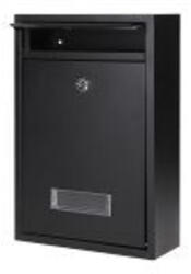 VIRONE MB-3/B Kis BALI postaláda névtáblával, horganyzott acél, fekete (MB-3/B)