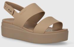 Crocs papucs Brooklyn Low Wedge - bézs Női 41/42