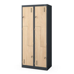 Jan Nowak® | L típusú öltözőszekrény antracit / sonoma tölgy: Eco Design JULIA, 800 x 1850 x 450 mm (2259)