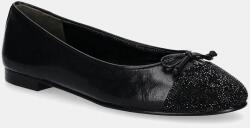 Tory Burch bőr balerina cipő Cap-Toe Pave Ballet - fekete Női 37