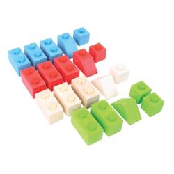 Bigjigs Toys Bigjigs Baby Set de Construcție din Lemn Spojkostky Primary Set bricolaj copii