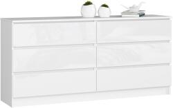  Comodă K160 6sz Clp Pk Alb Lucioasă Comoda