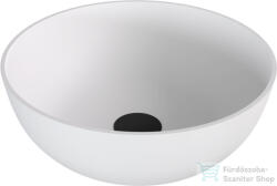 SAPHO BANERA ROUND 39 cm-es öntöttmárvány mosdó leeresztő nélkül, matt fehér 14337MAT (14337MAT)