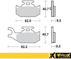 Yamaha ProX hátsó fékbetét - yfm 700 raptor - DB2372OR - d - KH428 (37-226102)