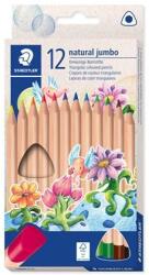 STAEDTLER Színes ceruza készlet, háromszögletű, vastag, STAEDTLER "Noris® natural jumbo 1280N", 12 szín (12 db) (TS1280NC12)