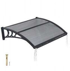VEVOR Előtető Ajtóra 755X1000 MM Füstszínű Polikarbonát Szürke Szilárd (GDSZYP3040)