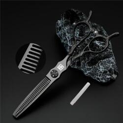  Hajvágó Ritkító olló 6.0 Japán Samurai Black 440C Siccors SB-97230783705