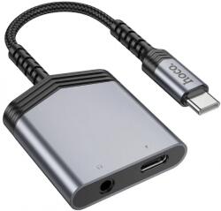 hoco. Adaptor Audio USB-C - USB-C / 3.5mm HOCO LS39, Negru