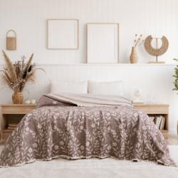 Saheser® Cuvertura muselina 220x240cm Victoria Maro cu model floral, Saheser Home