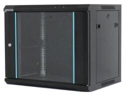 Dateup Rack 4U 600x450, dezasamblat, montare pe perete, usa din sticla, panouri detasabile si securizate, culoare negru RAL9004, DATEUP (MP.6404.9001) - spotted