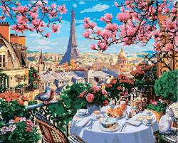 Figured Art Set pictura pe numere, cu sasiu, Dimineata de primavara in Paris 40x50 cm (FA10901-Y)
