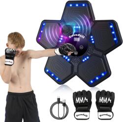 Zosudull Zenélő Boxgép LED Világítással - Bluetooth Falra Szerelhető Edzőeszköz Gyerekeknek és Felnőtteknek, Állítható Sebességgel, Ütésszám
