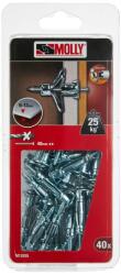 Molly M12025-XJ önfúró falitömlő M4 csavarral 4x35 mm szürke - 40 db (M12025-XJ)