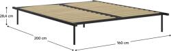  Somiera autoportant, 160x200, negru, metal/mesteacan, KENTAK (0000403922)