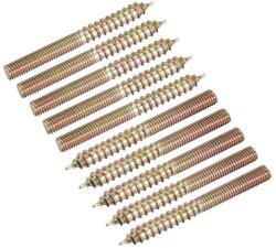 Sourcing Map kétoldalas menetes akasztócsavar M5 x 50 mm, fa bútorokhoz - 12 db