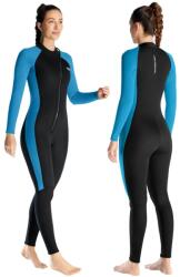 X-mAnTA 3 mm Női Neoprén Búvárruha - Teljes Testet Fedő Wetsuit Cipzárral, Búvárkodáshoz, Snorkelinghez, Szörfözéshez - Fekete/Kék - L méret