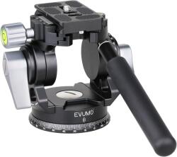 EVUMO Tripod Kamerafej - 360° Panoráma Videófej Gyorskioldó Talppal, GoPro, DSLR és Kamerák Számára, 10kg Teherbírás, Állítható Fogantyú, 47