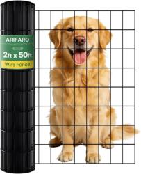 ARIFARO hegesztett drótháló kerítés tekercs 1, 2x15, 2 m, 5x7, 5 cm szemméret, 2 mm PVC bevonatú, tűzihorganyzott