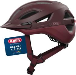 ABUS Urban-I 4.0 ACE városi kerékpáros sisak tölthető hátsó lámpával - piros - L-es méret