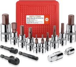 GETLITOOL hatszögletű dugókulcs készlet S2 acél, 15 részes - 2, 5-14 mm