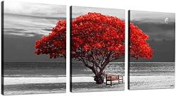 hyidecorart Piros fa vászon fali kép, modern, 3 részes