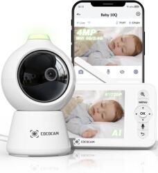 COCOCAM 2K 4MP AI Babamonitor 5" kijelzővel, Wi-Fi, éjszakai látás, mozgáskövetés