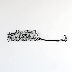 Iwa Concept Bismillah fém falidekoráció arab kalligráfia - fekete - 130x30 cm