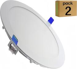 LEDUNI Kerek LED beépítő panel lámpa 20W, 2000 lm - semleges fehér - 225 mm (205 mm kivágás) - 2 db