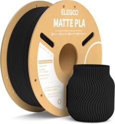ELEGOO Matt PLA filament 3D nyomtatóhoz, 1, 75 mm - matt fekete - 1 kg