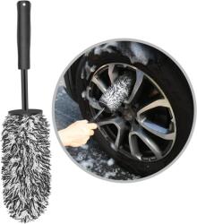 URAQT Prémium Mikroszálas Felni Tisztító Kefe - 40 cm Hosszú Ergonomikus Nyéllel, Karcmentes Tisztítás Mély Felnikhez, Autó és Motor Ápolásh - Black