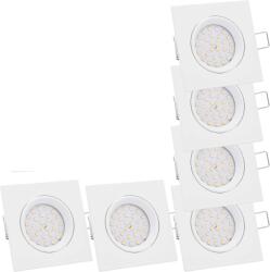 Lumare abalando GmbH Lumare süllyesztett LED spot 4W, extra lapos 27mm, Ø75mm, fehér szögletes, 2700K meleg fehér, 230V IP44 fürdőszobába