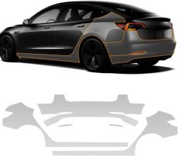 FDAIUN Tesla Model 3 TPU fényezésvédő fólia, hátsó lökhárító + oldalsó szoknya - 5 db (2020-2023)