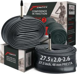 Fincci kerékpár belső gumi 27, 5 x 2.1-2.6", Presta 48 mm szelep - 2 db