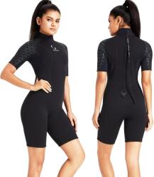 ZCCO 3 mm-es neoprén wetsuit rövid ujjú, hátoldali cipzárral - fekete - XS-es méret