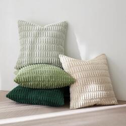 MIULEE kordbársony párnahuzat szett, zöld - 40x40 cm, 4 db