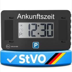 Parkwächter V2 Elektronikus Parkolótárcsa Autóhoz - Automatikus Digitális Parkolóóra Jóváhagyással - Elemmel Működő Fekete Parkolási Asszisz (V2)