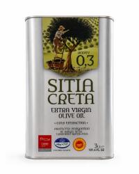 Sitia 0.3 Ulei de Masline Extravirgin PDO Sitia, Aciditate 0, 3%, Presat la Rece, Creta, 3L