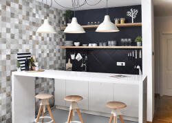 Vilo Lambriu PVC-U Vilo Motivo de perete, decor Cuburi Multicolore - 2, 65 mp cutie (4 bucati), 2650 250 8 mm (DF-3020928)