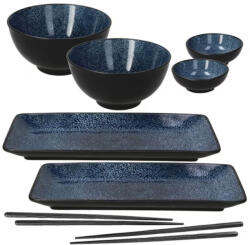 Tognana FUTARI SUSHI porcelán szett, 8 darabos, fekete / sötétkék