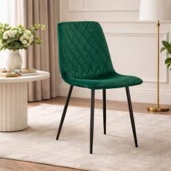 ARTOOL Scaun bucatarie si living Artool Turin, catifea verde, picioare metal negru (3661_1)