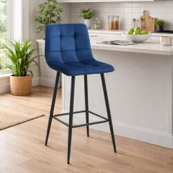ARTOOL Scaun de bar Artool Arceto, catifea albastra, picioare metal negru (3853_1)