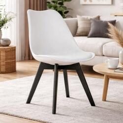 ARTOOL Scaun pentru bucatarie si living Artool Mark, alb, cu picioare negre, 49x55, 5x82, 5 cm (3705_1)