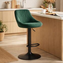 ARTOOL Scaun de bar Artool Kast, rotativ, reglabil, catifea verde, picior metal negru (3437_1)