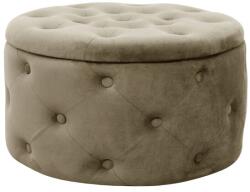 AKORD Taburet rotund cu spatiu de depozitare, catifea bej, 55x30 cm, Alia Akord (213940-AK)