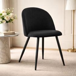 ARTOOL Scaun bucatarie si living Artool Bello, catifea neagra, picioare metalice (3387_1)