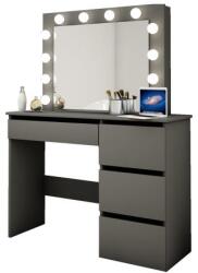 Artool Masa de toaleta pentru machiaj Irina, neagra, cu oglinda si LED, 94x43x141 cm (107440)